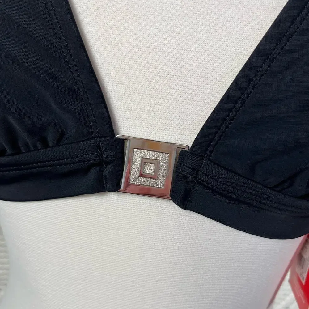 NWT Isaac Mizrahi for Target Black Basic Bikini Swimsuit Top Junior Girl's XXL‎